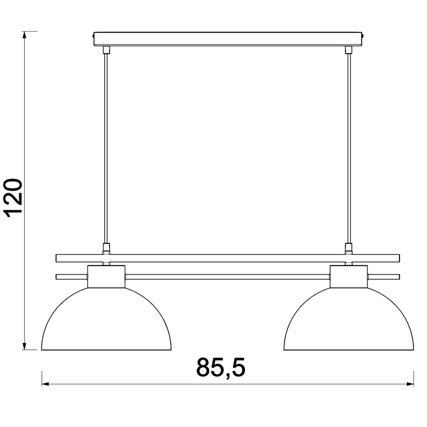 Lampadario a sospensione con filo ESTATE 2xE27/15W/230V nero