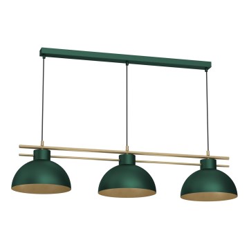 Lampadario a sospensione con filo ESTATE 3xE27/15W/230V verde