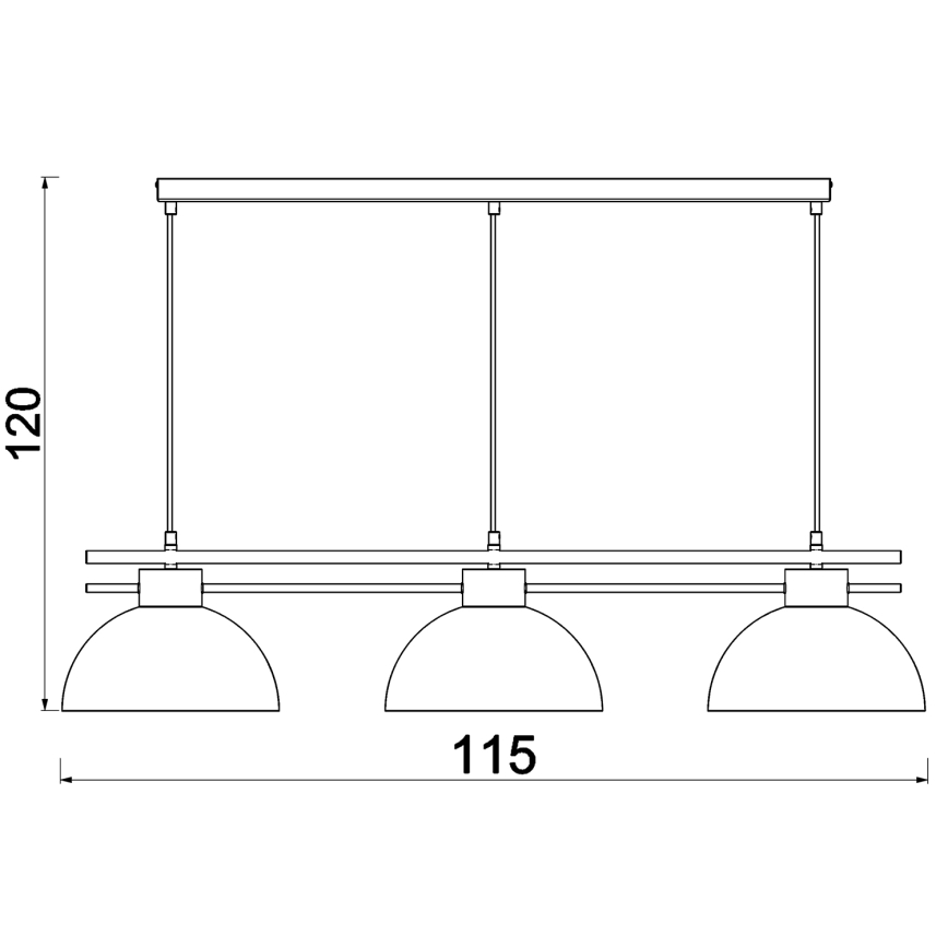 Lampadario a sospensione con filo ESTATE 3xE27/15W/230V verde