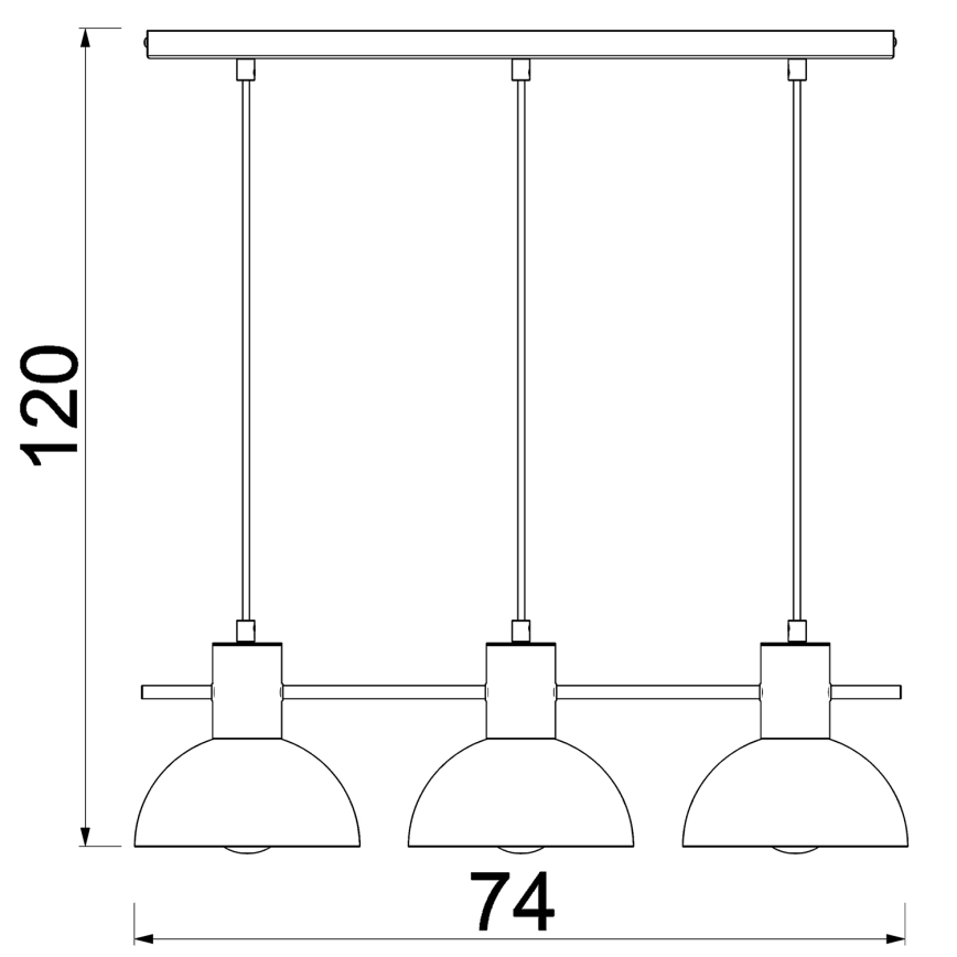 Lampadario a sospensione con filo ESTATE MINI 3xE27/15W/230V blu