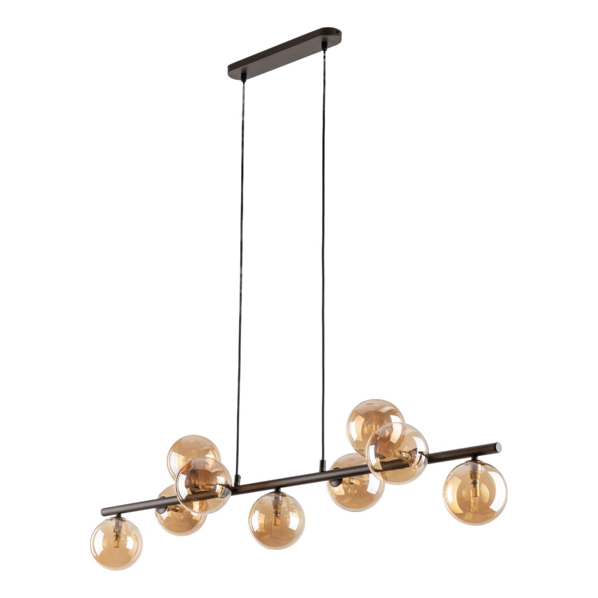 Lampadario a sospensione con filo ESTERA 9xG9/6W/230V marrone/fumé beige