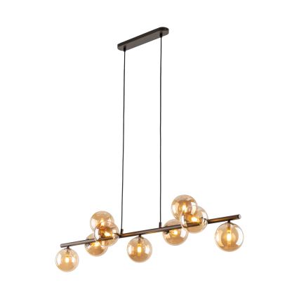 Lampadario a sospensione con filo ESTERA 9xG9/6W/230V marrone/fumé beige