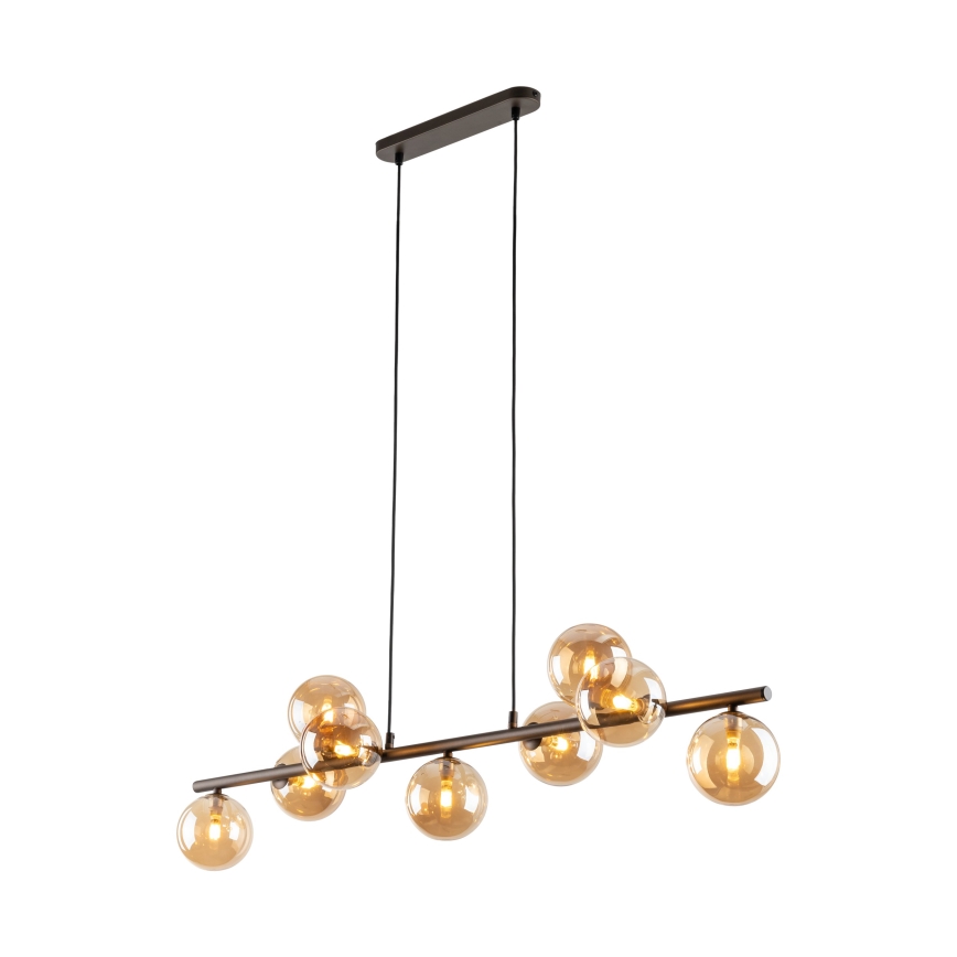Lampadario a sospensione con filo ESTERA 9xG9/6W/230V marrone/fumé beige