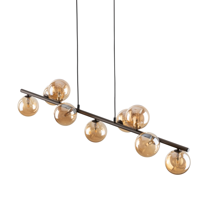 Lampadario a sospensione con filo ESTERA 9xG9/6W/230V marrone/fumé beige