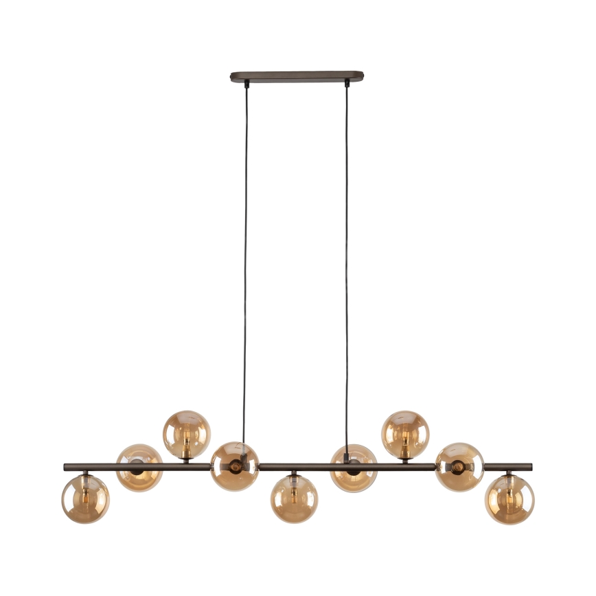 Lampadario a sospensione con filo ESTERA 9xG9/6W/230V marrone/fumé beige