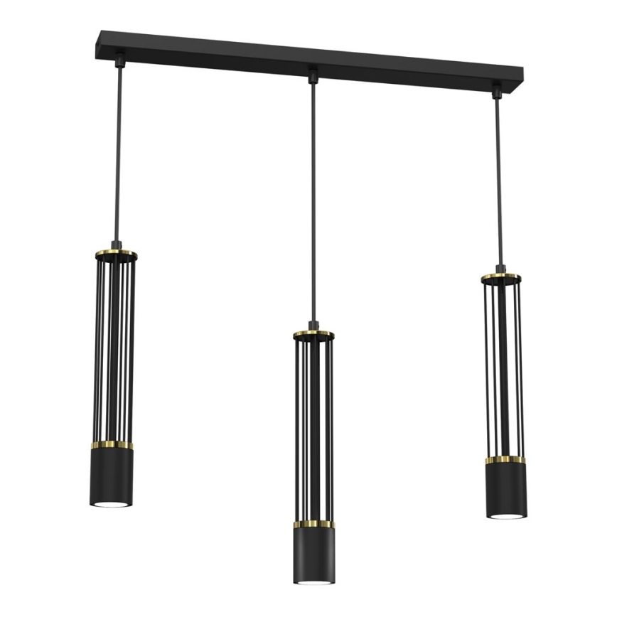 Lampadario a sospensione con filo ESTILO 3xGU10/40W/230V nero