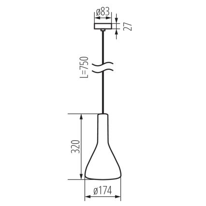 Lampadario a sospensione con filo ETISSA 1xE27/40W/230V