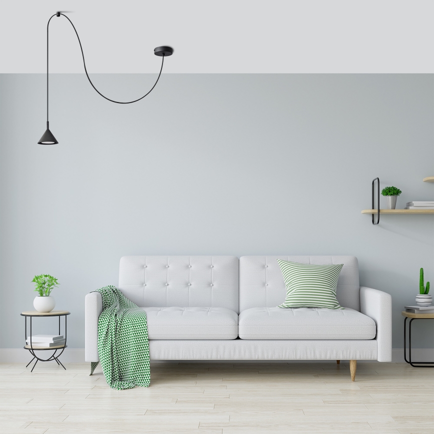 Lampadario a sospensione con filo ETNA 1xGX53/15W/230V nero