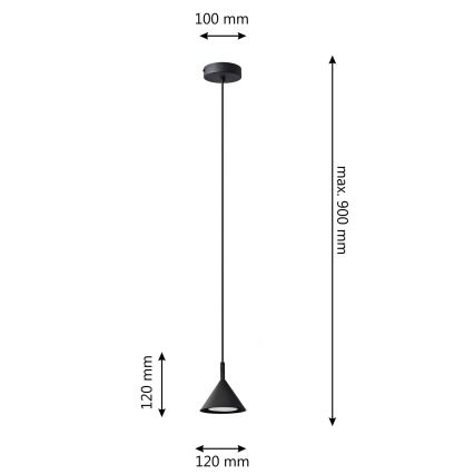 Lampadario a sospensione con filo ETNA 1xGX53/15W/230V nero
