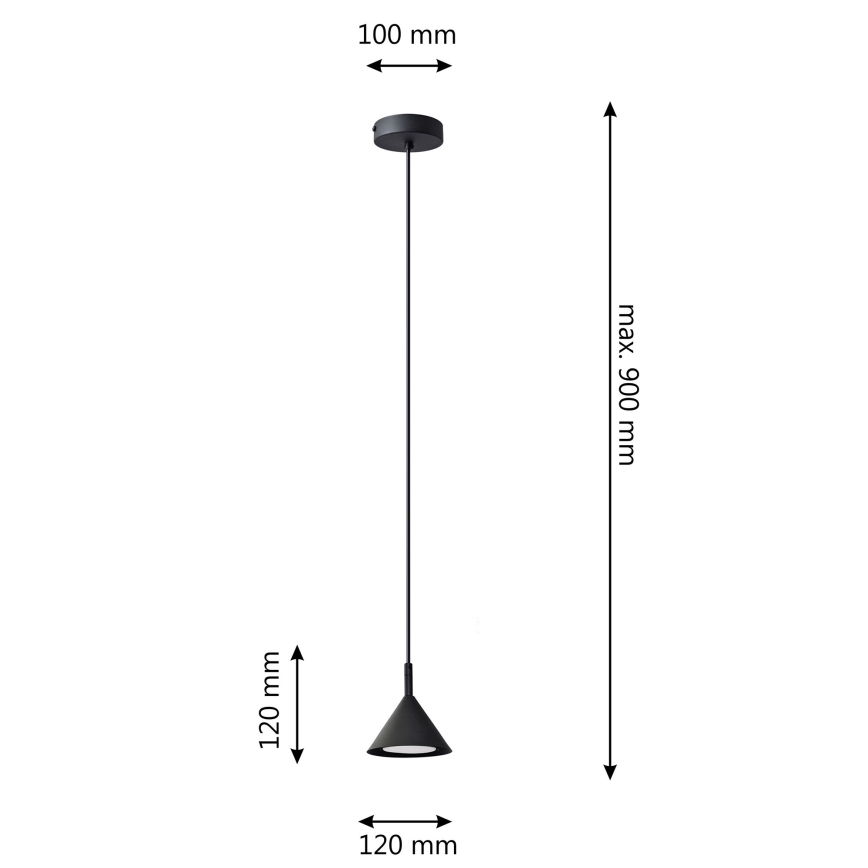 Lampadario a sospensione con filo ETNA 1xGX53/15W/230V nero