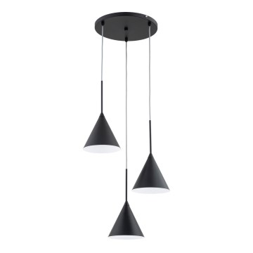 Lampadario a sospensione con filo FABO 3xE14/10W/230V nero