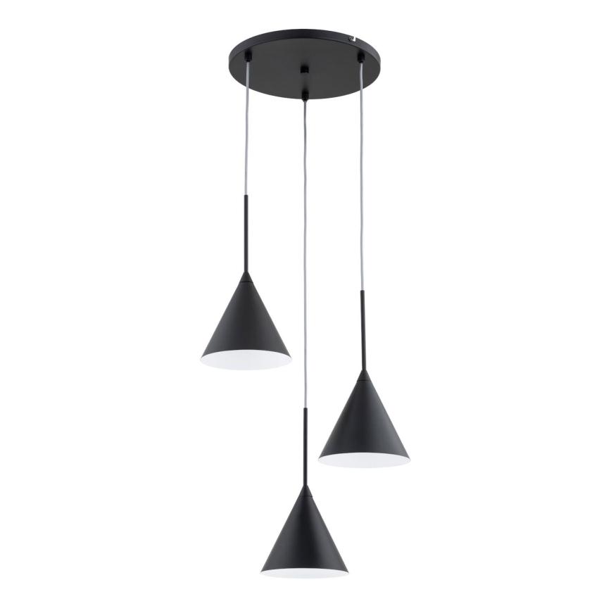 Lampadario a sospensione con filo FABO 3xE14/10W/230V nero