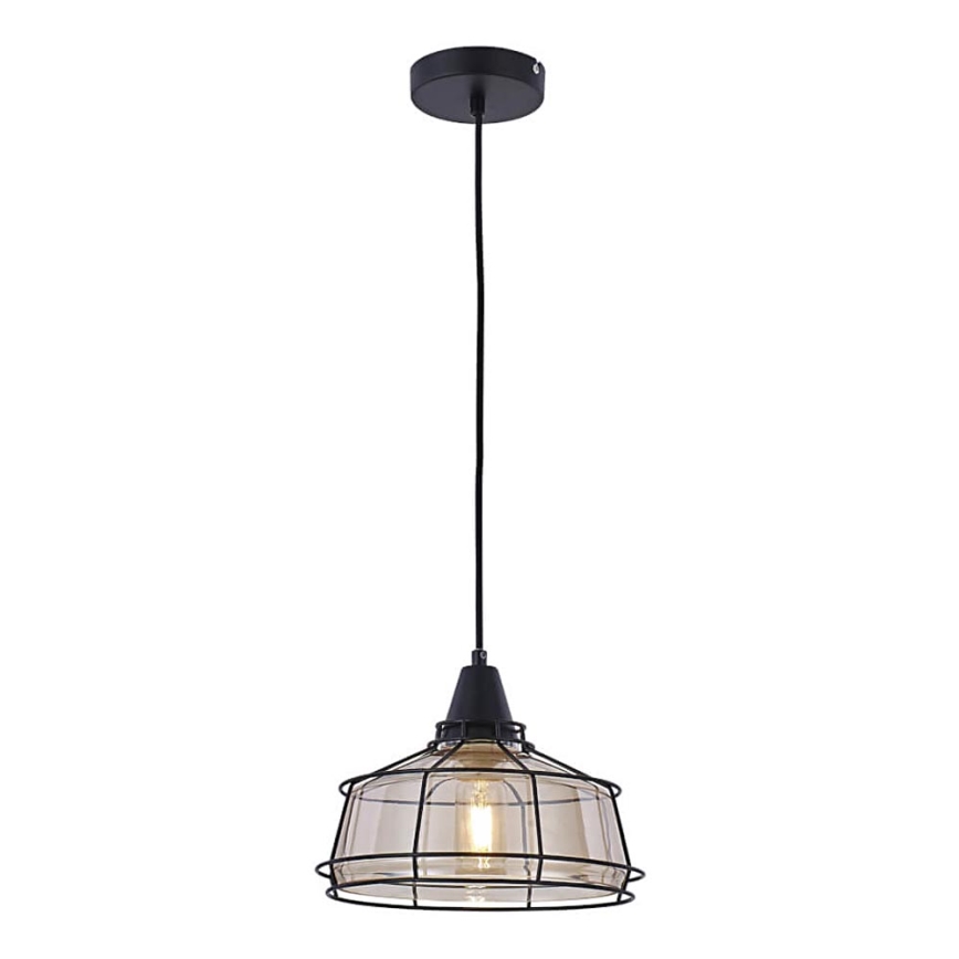 Lampadario a sospensione con filo FACTORY 1xE27/11W/230V beige/nero