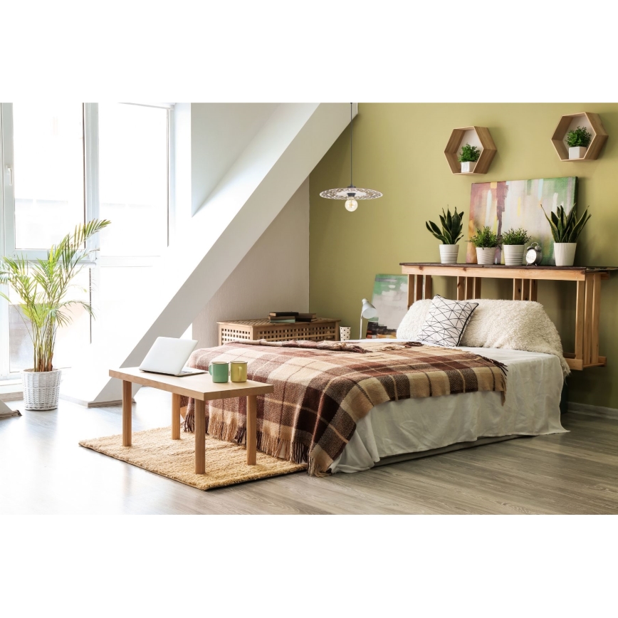 Lampadario a sospensione con filo FALCO 1xE27/60W/230V diametro 30 cm beige