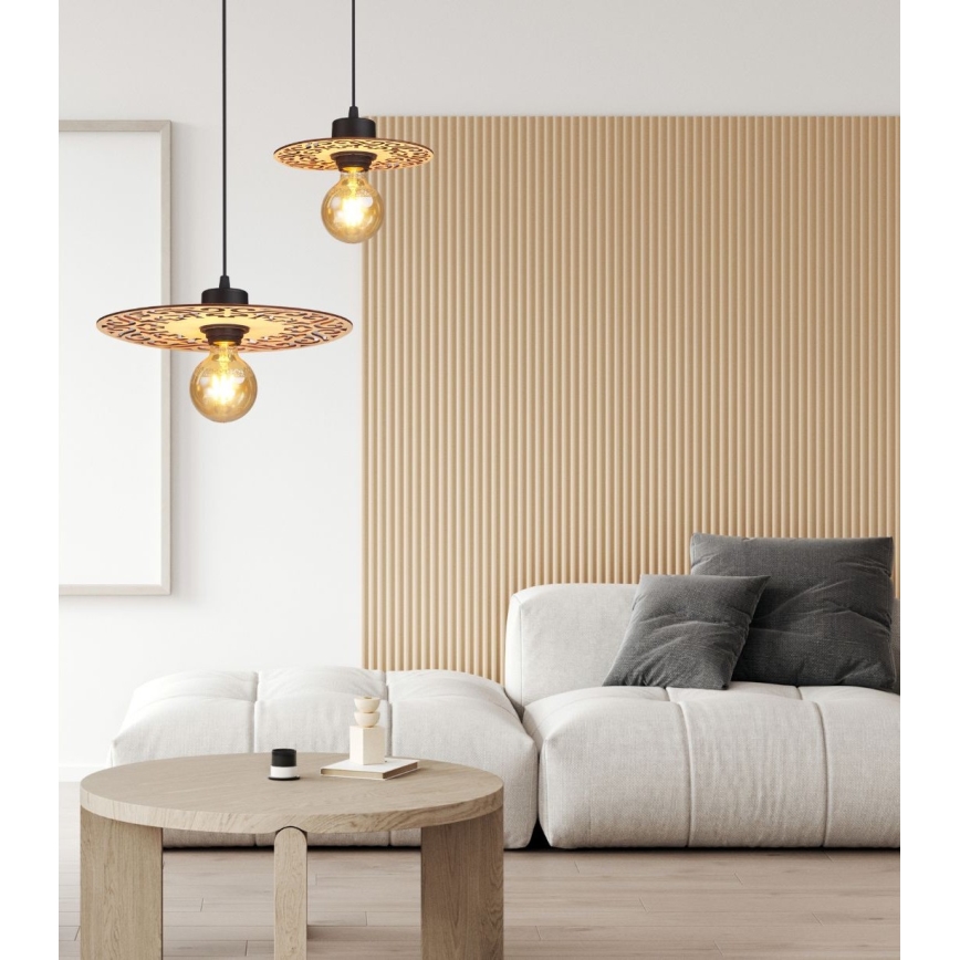Lampadario a sospensione con filo FALCO 1xE27/60W/230V diametro 30 cm beige