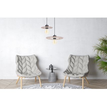 Lampadario a sospensione con filo FALCO 1xE27/60W/230V diametro 30 cm beige