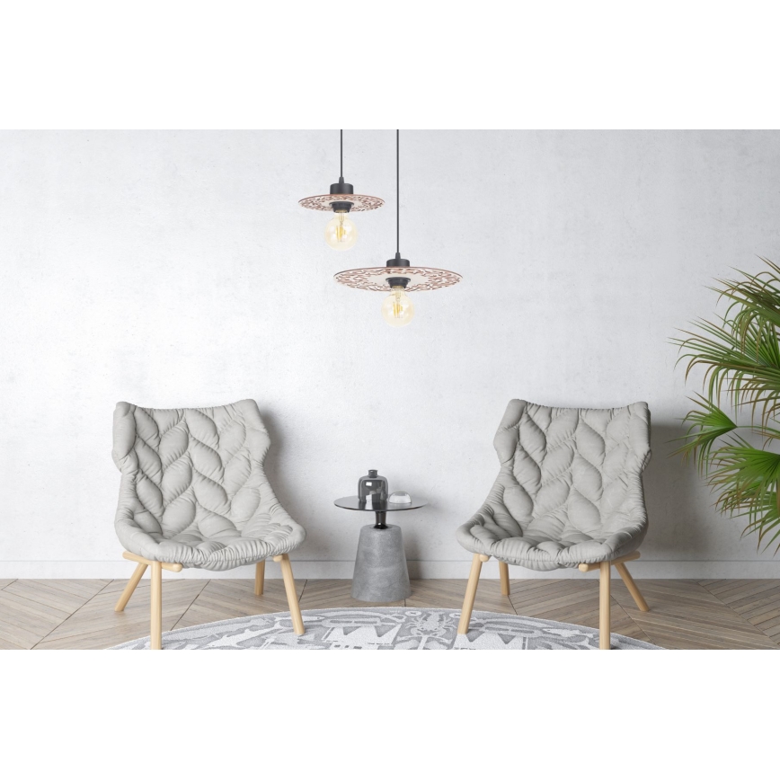 Lampadario a sospensione con filo FALCO 1xE27/60W/230V diametro 30 cm beige