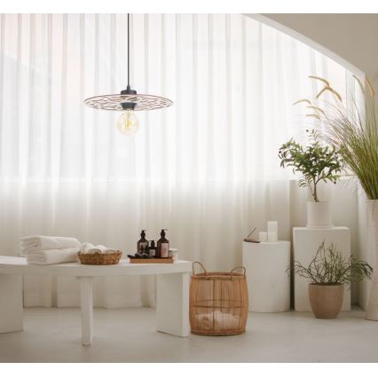 Lampadario a sospensione con filo FALCO 1xE27/60W/230V diametro 30 cm beige