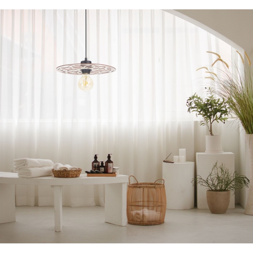 Lampadario a sospensione con filo FALCO 1xE27/60W/230V diametro 30 cm beige