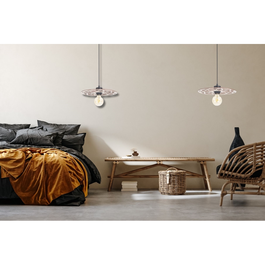 Lampadario a sospensione con filo FALCO 1xE27/60W/230V diametro 30 cm beige