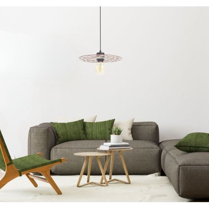 Lampadario a sospensione con filo FALCO 1xE27/60W/230V diametro 30 cm beige