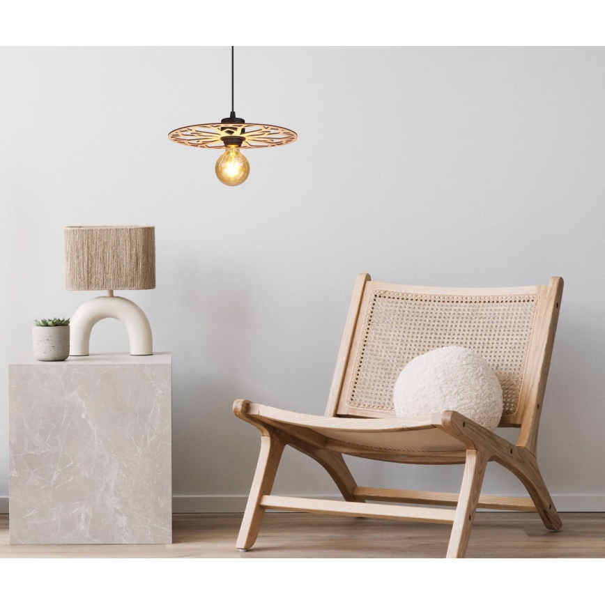Lampadario a sospensione con filo FALCO 1xE27/60W/230V diametro 30 cm beige