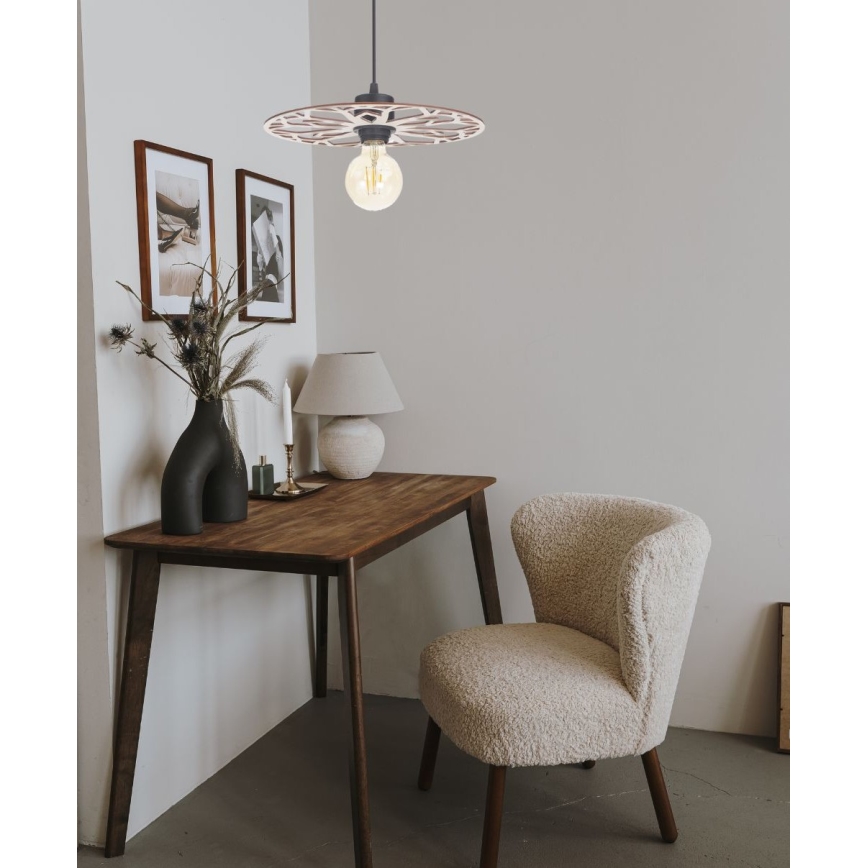 Lampadario a sospensione con filo FALCO 1xE27/60W/230V diametro 30 cm beige