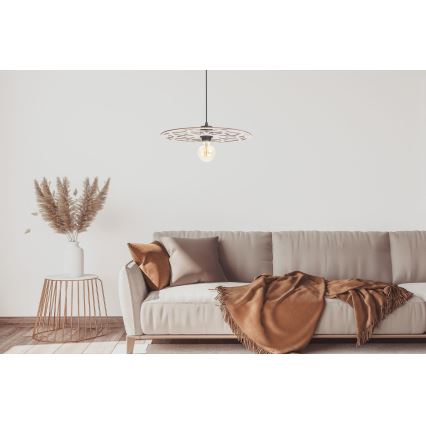 Lampadario a sospensione con filo FALCO 1xE27/60W/230V diametro 40 cm beige