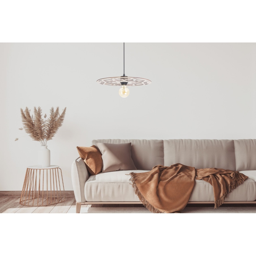 Lampadario a sospensione con filo FALCO 1xE27/60W/230V diametro 40 cm beige