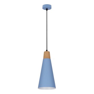 Lampadario a sospensione con filo FARO 1xE27/40W/230V blu/faggio