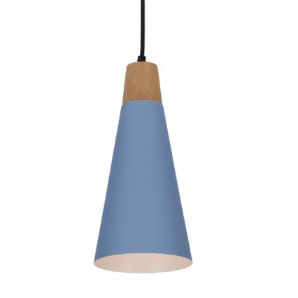 Lampadario a sospensione con filo FARO 1xE27/40W/230V blu/faggio