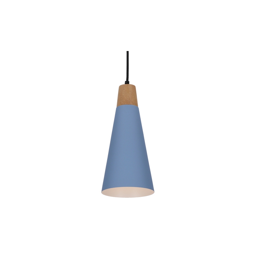 Lampadario a sospensione con filo FARO 1xE27/40W/230V blu/faggio