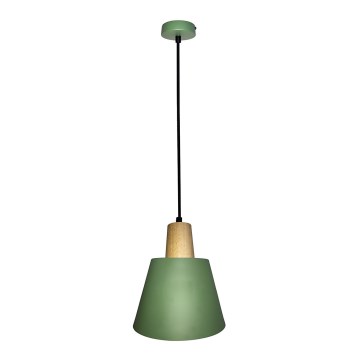 Lampadario a sospensione con filo FARO 1xE27/40W/230V verde/faggio