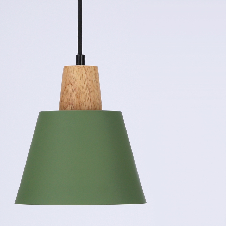 Lampadario a sospensione con filo FARO 1xE27/40W/230V verde/faggio