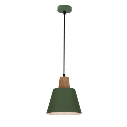 Lampadario a sospensione con filo FARO 1xE27/40W/230V verde/faggio