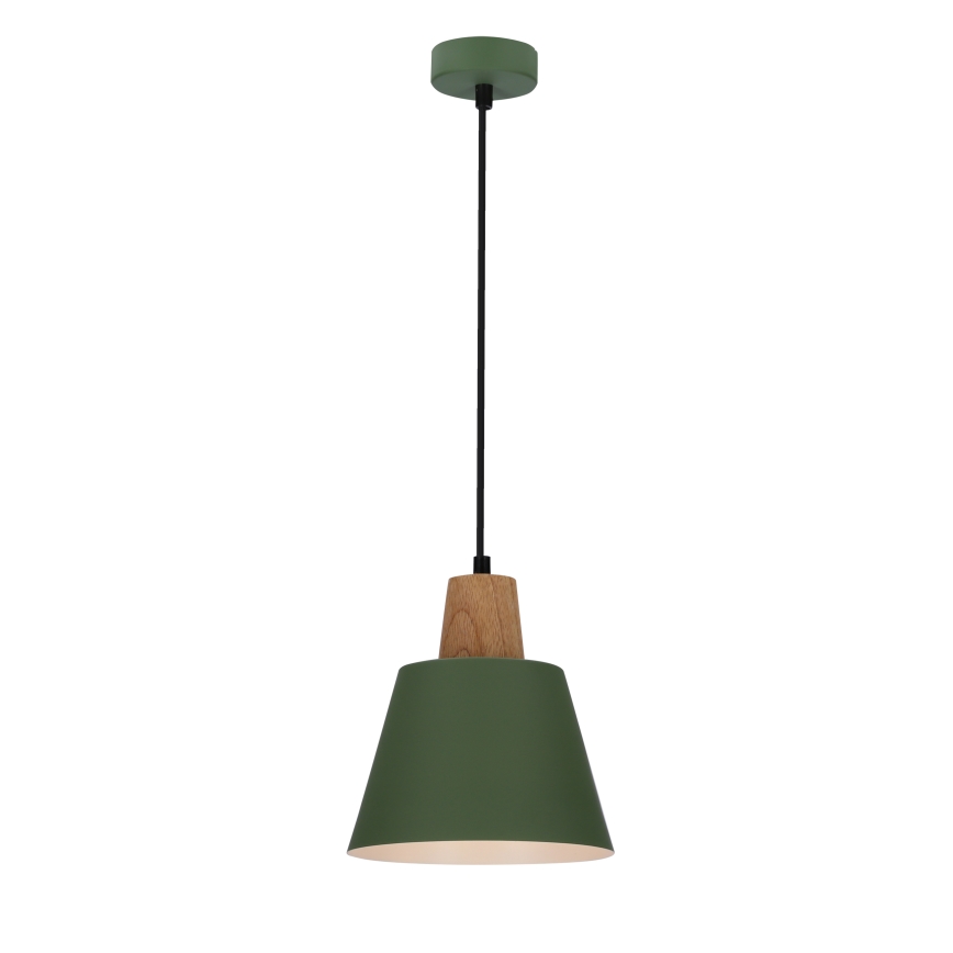 Lampadario a sospensione con filo FARO 1xE27/40W/230V verde/faggio