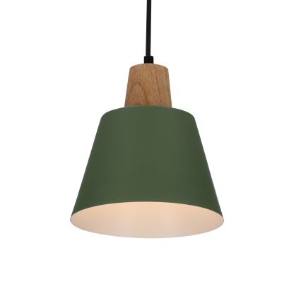 Lampadario a sospensione con filo FARO 1xE27/40W/230V verde/faggio
