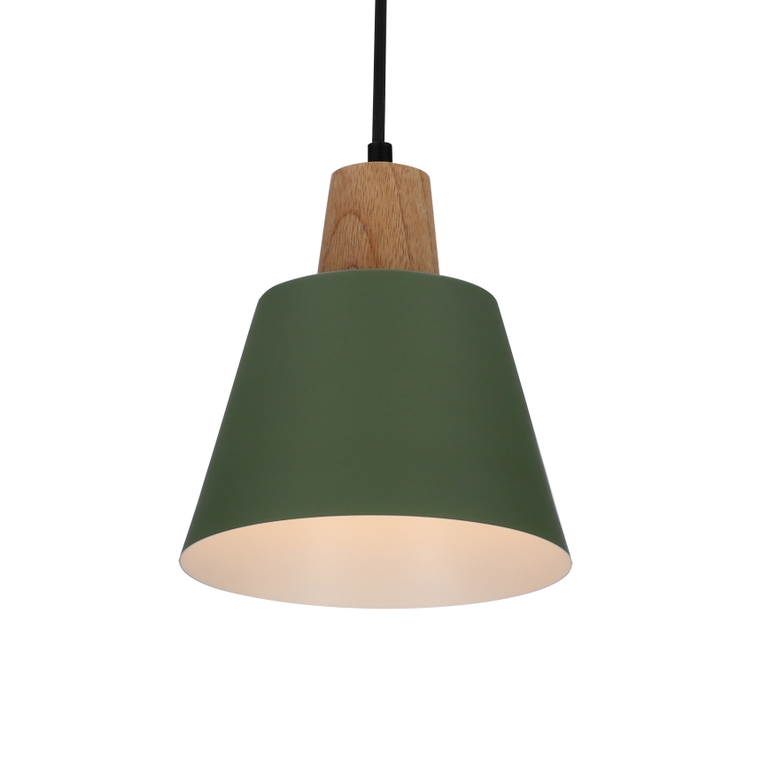 Lampadario a sospensione con filo FARO 1xE27/40W/230V verde/faggio