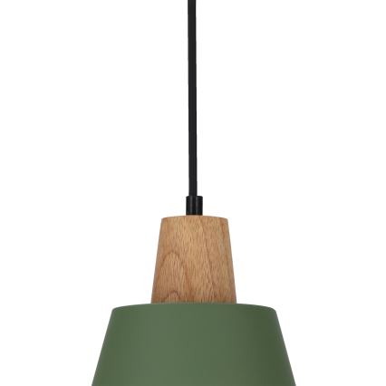 Lampadario a sospensione con filo FARO 1xE27/40W/230V verde/faggio