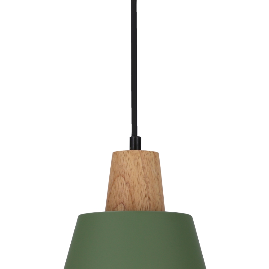 Lampadario a sospensione con filo FARO 1xE27/40W/230V verde/faggio