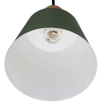 Lampadario a sospensione con filo FARO 1xE27/40W/230V verde/faggio