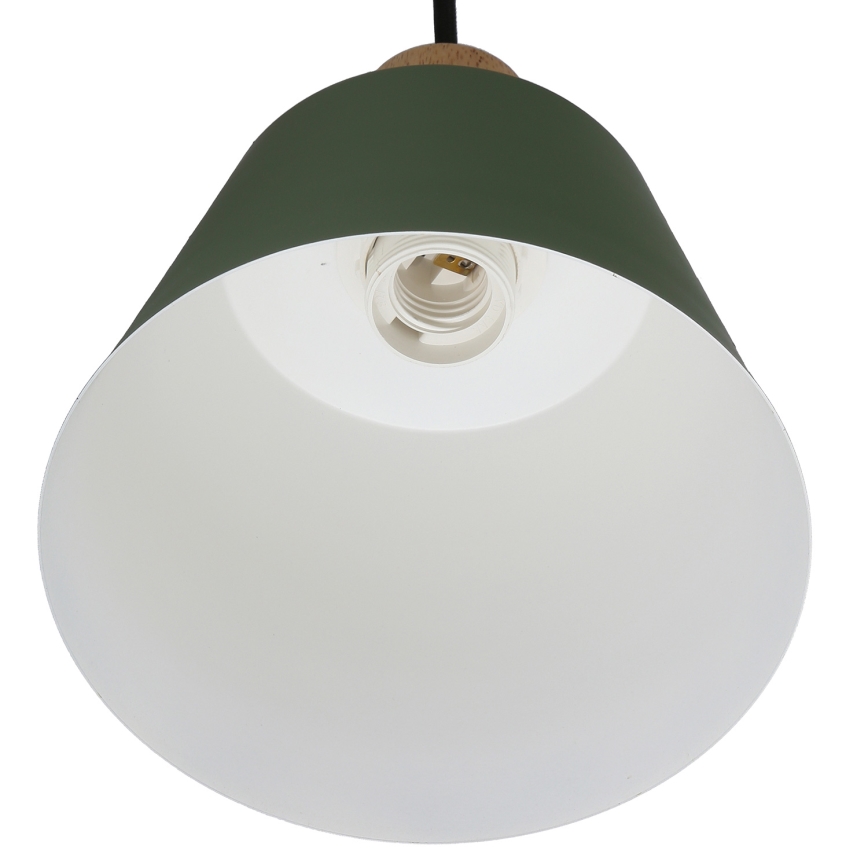 Lampadario a sospensione con filo FARO 1xE27/40W/230V verde/faggio