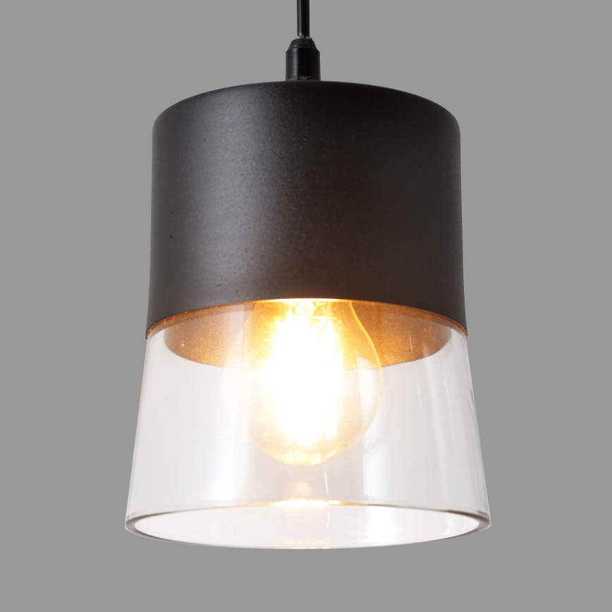 Lampadario a sospensione con filo FERGIE 1xE27/15W/230V nero