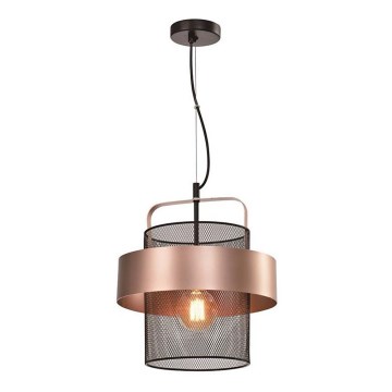 Lampadario a sospensione con filo FIBA 1xE27/60W/230V Oro rosa/nero