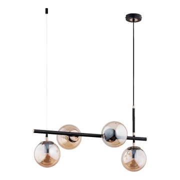 Lampadario a sospensione con filo FIORE 4xE14/10W/230V nero