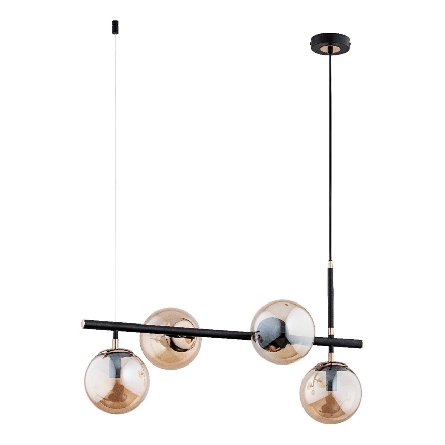 Lampadario a sospensione con filo FIORE 4xE14/10W/230V nero
