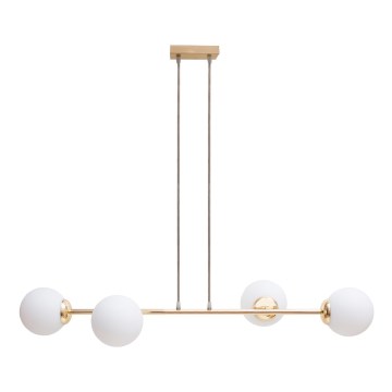 Lampadario a sospensione con filo FIRA 4xE27/60W/230V oro