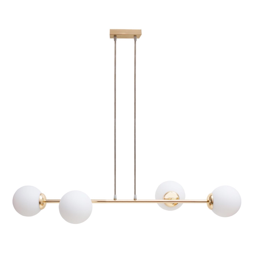 Lampadario a sospensione con filo FIRA 4xE27/60W/230V oro