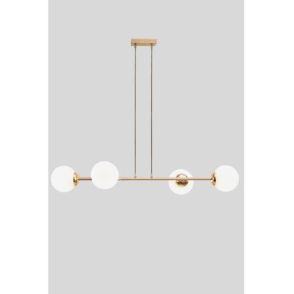 Lampadario a sospensione con filo FIRA 4xE27/60W/230V oro