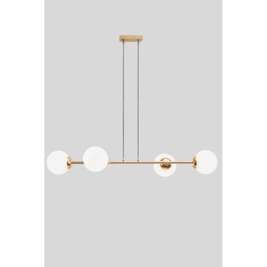 Lampadario a sospensione con filo FIRA 4xE27/60W/230V oro